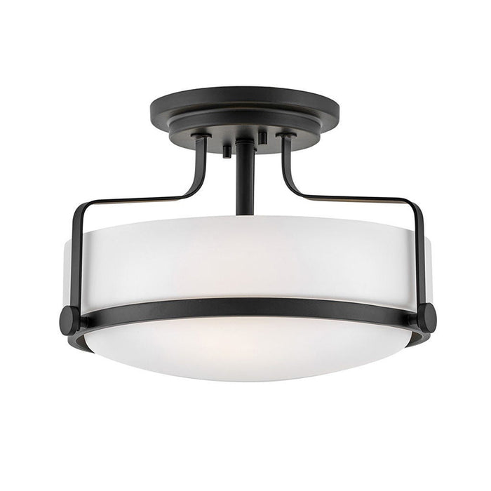 Hinkley 3641 Harper 3-lt 15" LED Semi Flush Mount with Etched Opal Glass