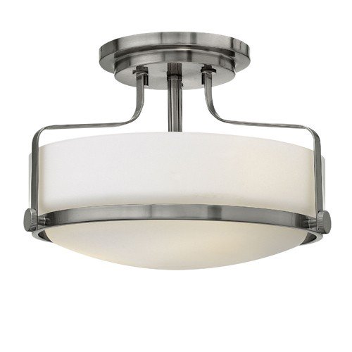 Hinkley 3641 Harper 3-lt 15" LED Semi Flush Mount with Etched Opal Glass