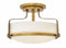 Hinkley 3641 Harper 3-lt 15" LED Semi Flush Mount with Etched Opal Glass
