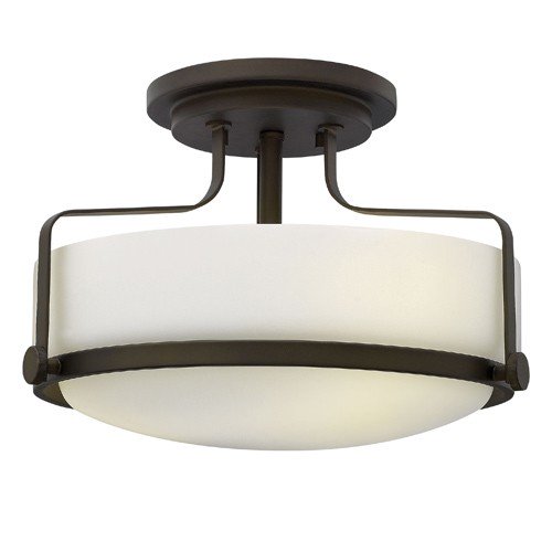 Hinkley 3641 Harper 3-lt 15" LED Semi Flush Mount with Etched Opal Glass