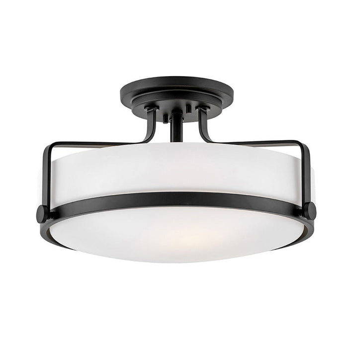 Hinkley 3643 Harper 3-lt 18" Semi Flush Mount with Etched Opal Glass