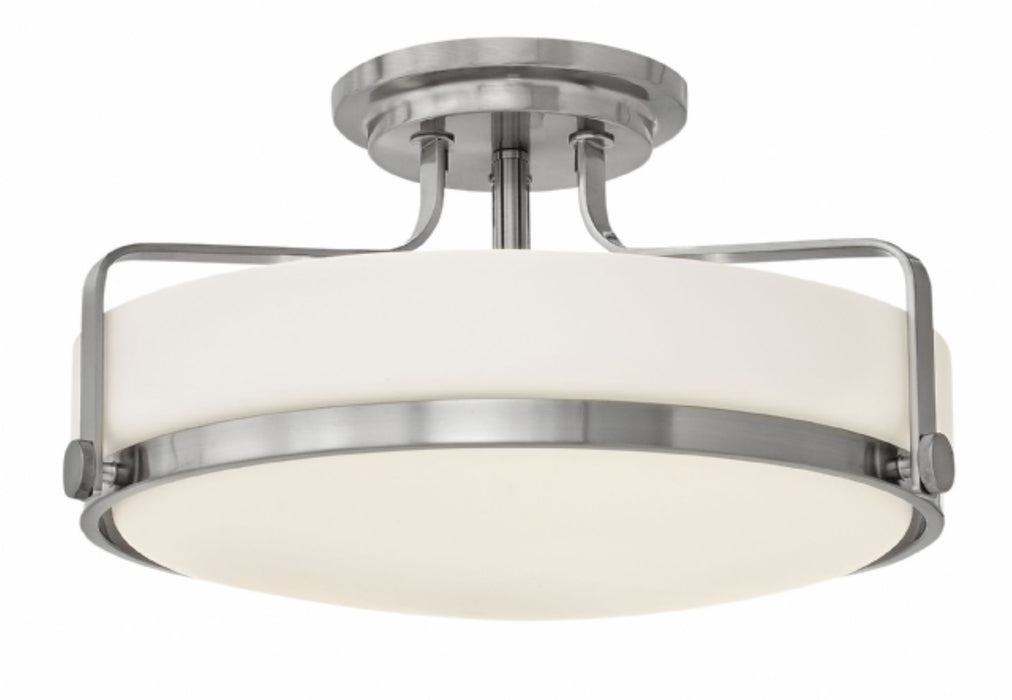 Hinkley 3643 Harper 3-lt 18" Semi Flush Mount with Etched Opal Glass