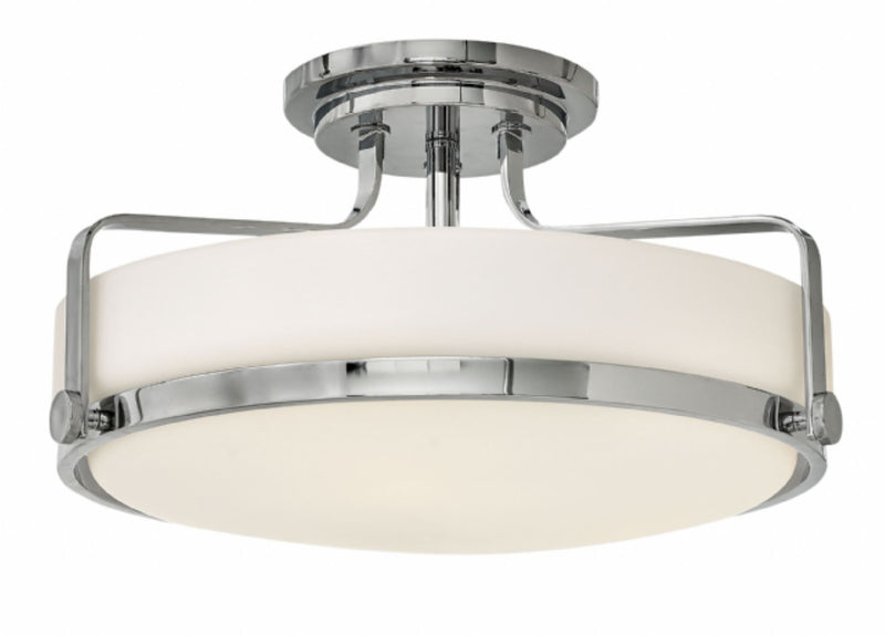 Hinkley 3643 Harper 3-lt 18" Semi Flush Mount with Etched Opal Glass