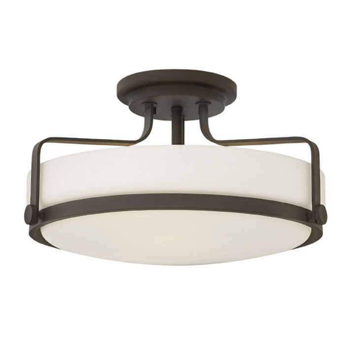 Hinkley 3643 Harper 3-lt 18" Semi Flush Mount with Etched Opal Glass