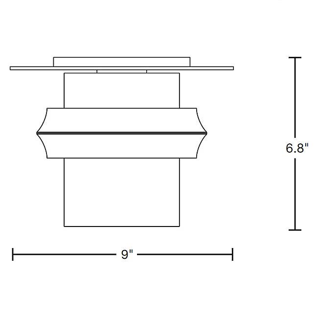 Hubbardton Forge 364903 Twilight 1-lt 9" Outdoor Semi-Flush
