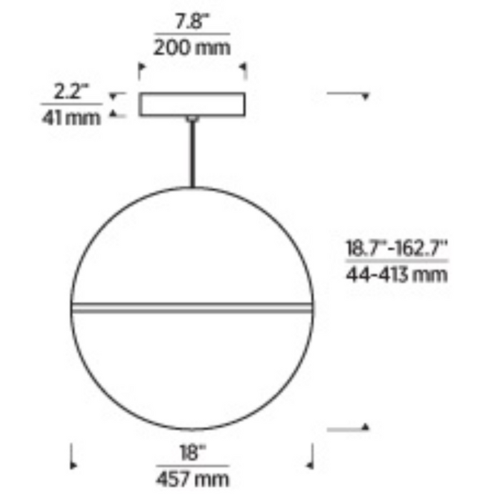 Tech 700TDHNE18 Hanea 1-lt 18" LED Pendant