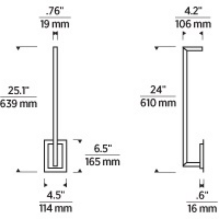 Tech 700WSSTG24 Stagger 1-lt 25" Tall LED Wall Sconce