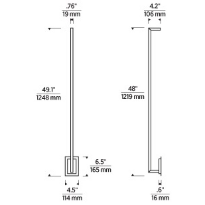 Tech 700WSSTG48 Stagger 1-lt 49" Tall LED Wall Sconce