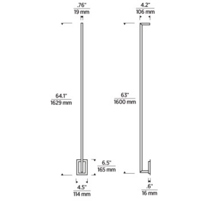 Tech 700WSSTG63 Stagger 1-lt 64" Tall LED Wall Sconce