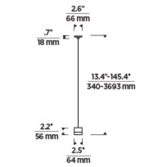 Tech 700TRSPAGBL1 Gable 1-lt 3" Port Alone LED Pendant