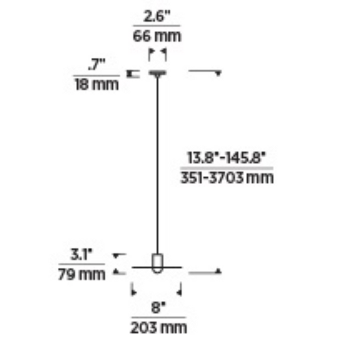 Tech 700TRSPAEVS1 Eaves 1-lt 8" Port Alone LED Pendant