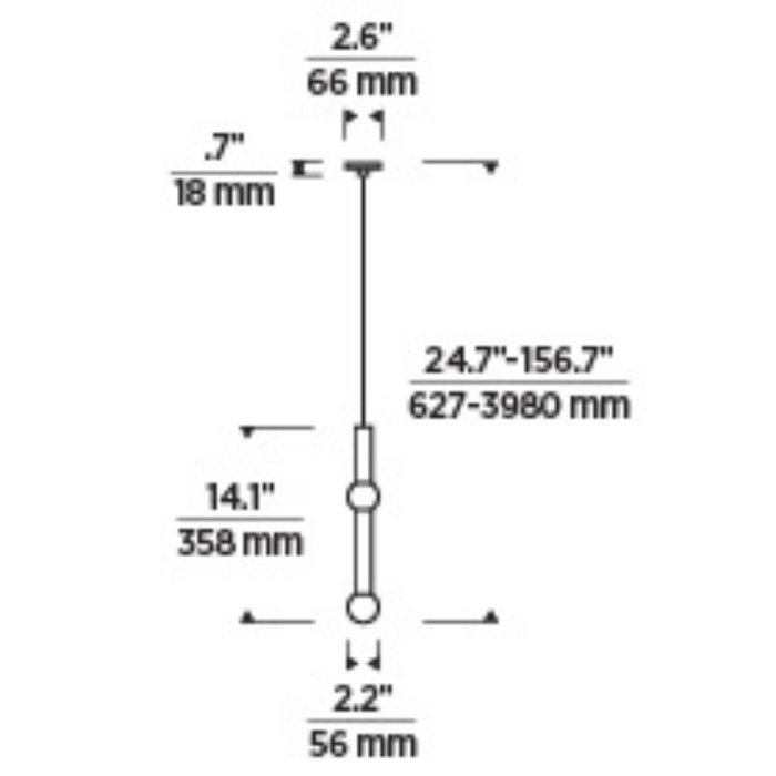 Tech 700TRSPAGYD1 Guyed 1-lt 2" Port Alone LED Pendant