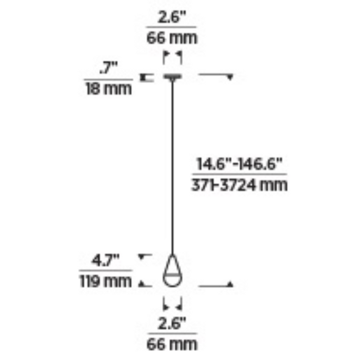 Tech 700TRSPACPA1 Cupola 1-lt 3" Port Alone LED Pendant