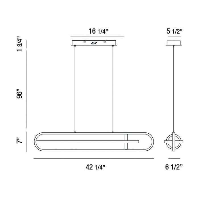 Eurofase 37039 Demark 42" Integrated LED Linear Chandelier