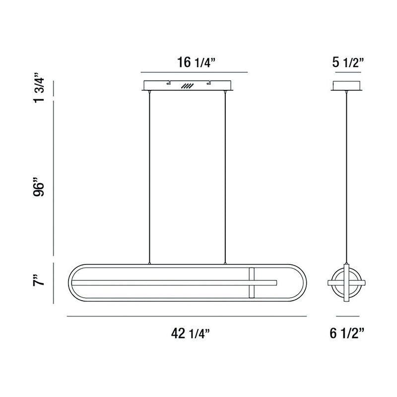 Eurofase 37039 Demark 42" Integrated LED Linear Chandelier