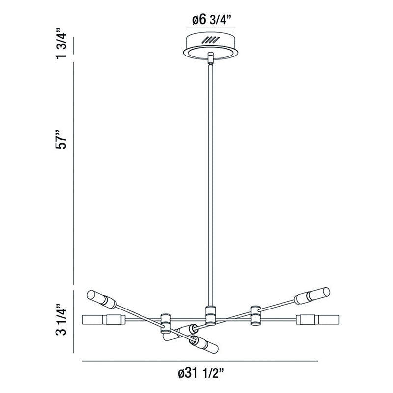 Eurofase 37050 Albany 32" LED Chandelier/Semi Flush