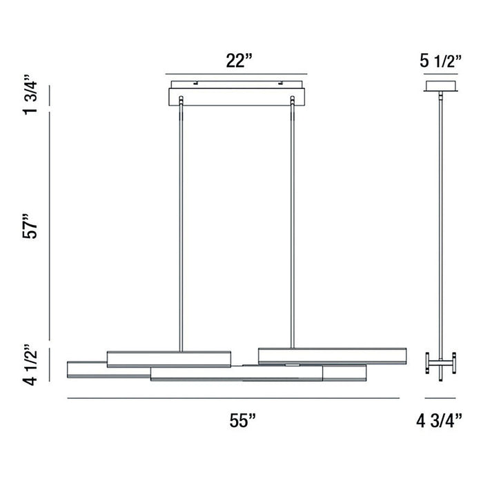 Eurofase 37065 Cameno 55" LED Linear Chandelier