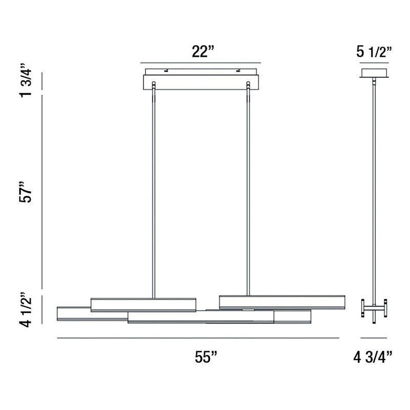 Eurofase 37065 Cameno 55" LED Linear Chandelier
