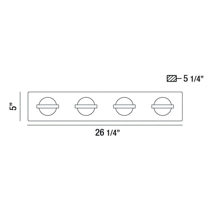 Eurofase 37070 Ryder 4-lt 27" Wide LED Bath Bar