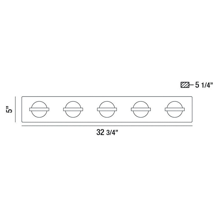 Eurofase 37071 Ryder 5-lt 33" Wide LED Bath Bar