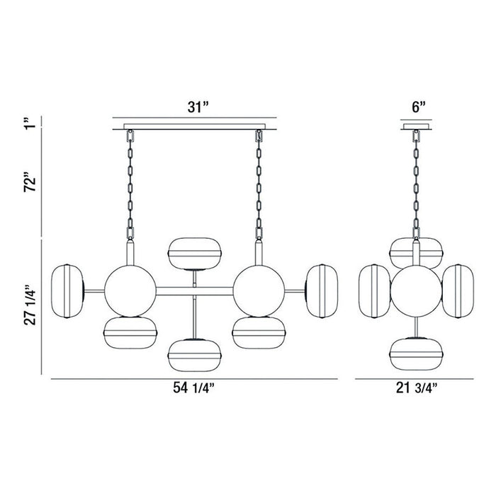 Eurofase 37089 Nottingham 10-lt 54" Chandelier