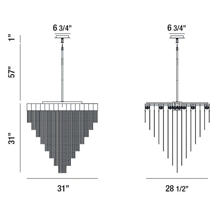 Eurofase 37095 Bloomfield 18-lt 31" LED Chandelier