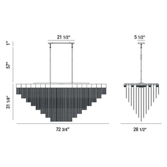 Eurofase 37097 Bloomfield 28-lt 73" LED Chandelier