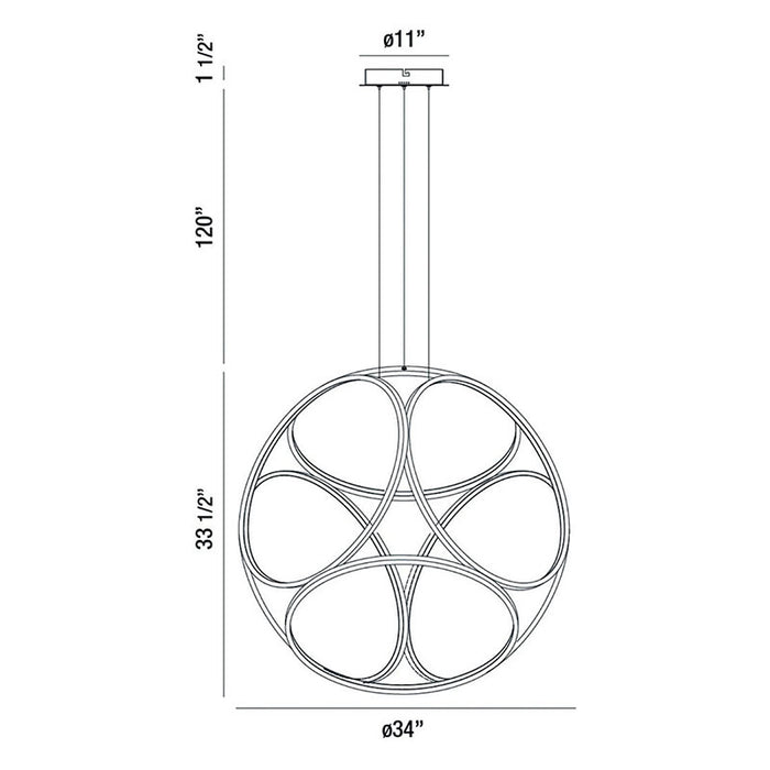 Eurofase 37104 Glenview 34" LED Pendant