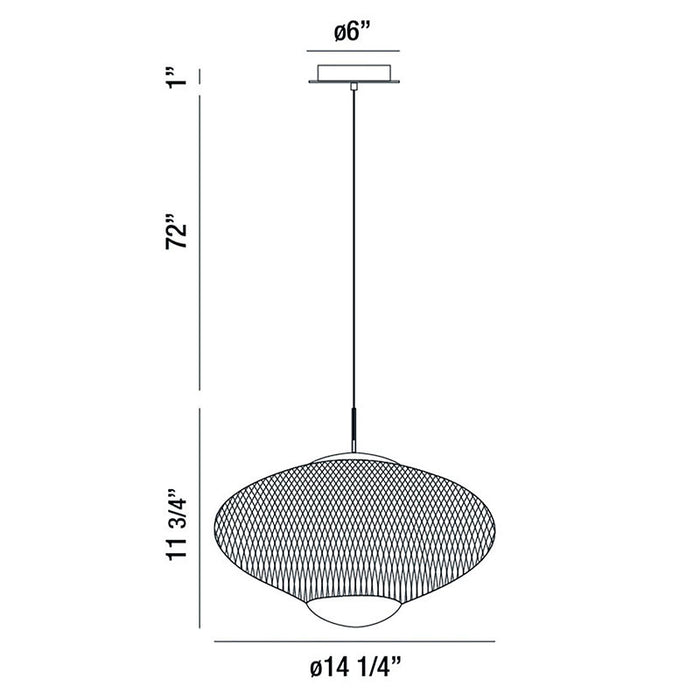 Eurofase 37106 Park 14" Integrated LED Pendant