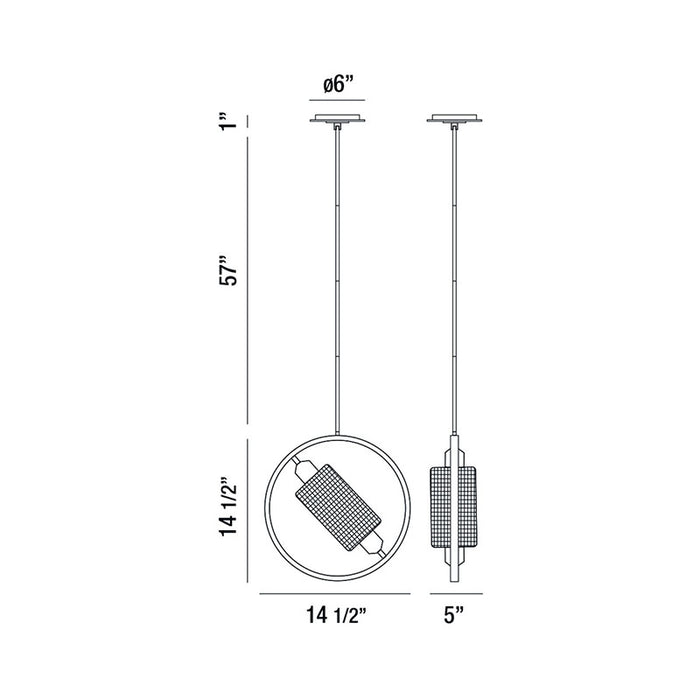 Eurofase 37108 Seamore 1-lt 15" Pendant