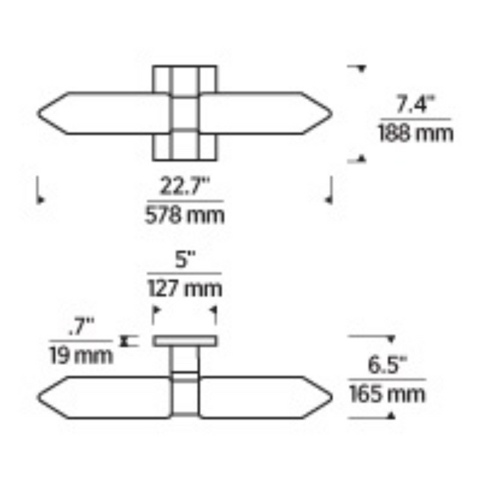 Tech 700BCLGSN23 Langston 1-lt 23" LED Bath Sconce