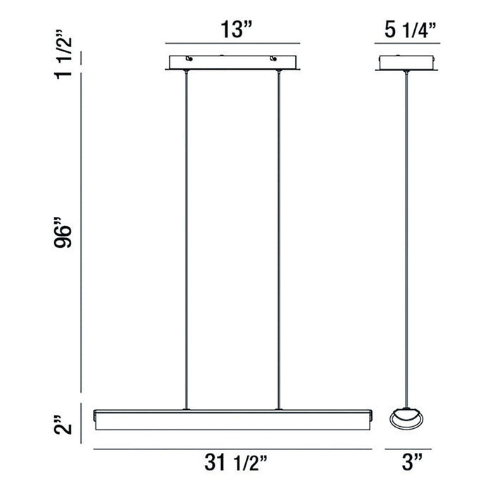 Eurofase 37160 Landor 32" LED Linear Pendant