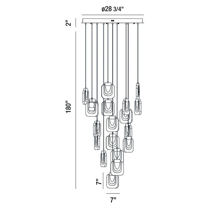 Eurofase 37192 Paget 19-lt 29" LED Chandelier