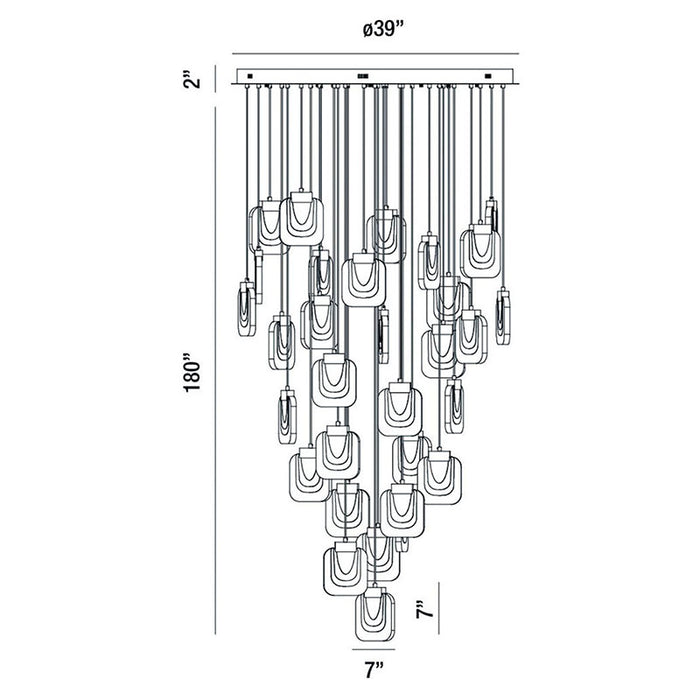 Eurofase 37193 Paget 31-lt 39" LED Chandelier