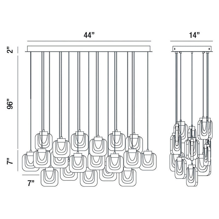 Eurofase 37194 Paget 16-lt 44" Oval LED Chandelier