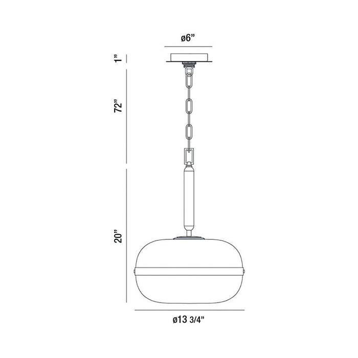 Eurofase 37197 Nottingham 1-lt 14" Pendant