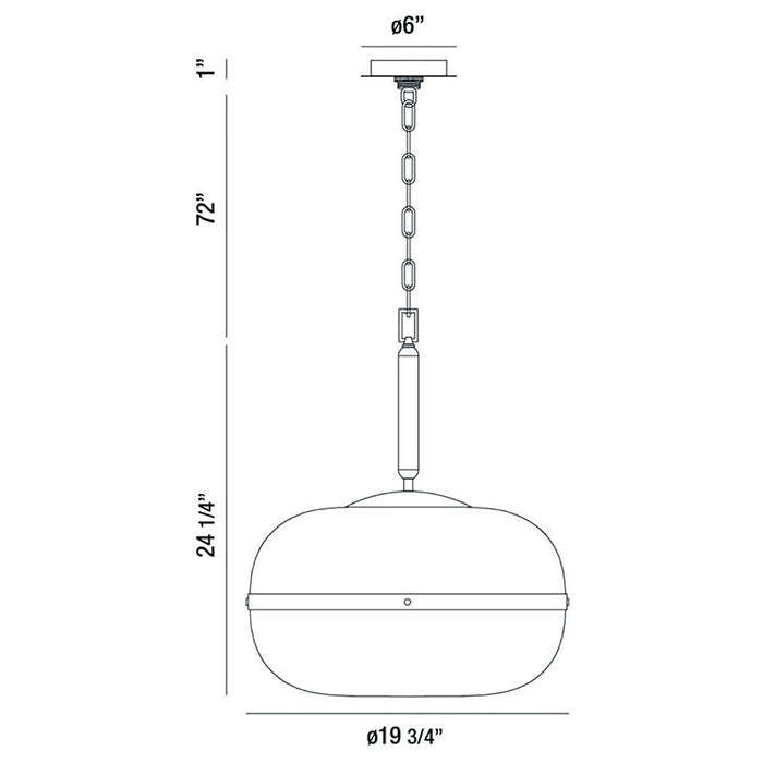 Eurofase 37198 Nottingham 1-lt 20" Pendant