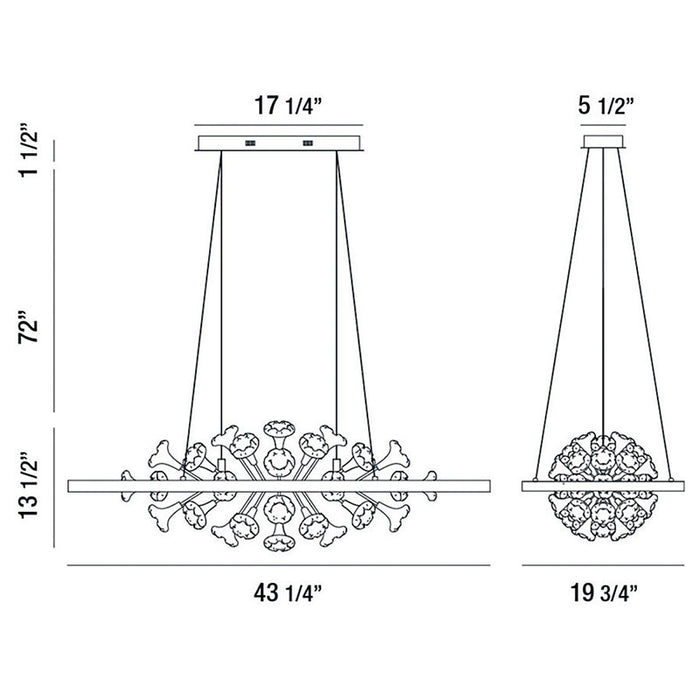 Eurofase 37344 Clayton 43" LED Chandelier