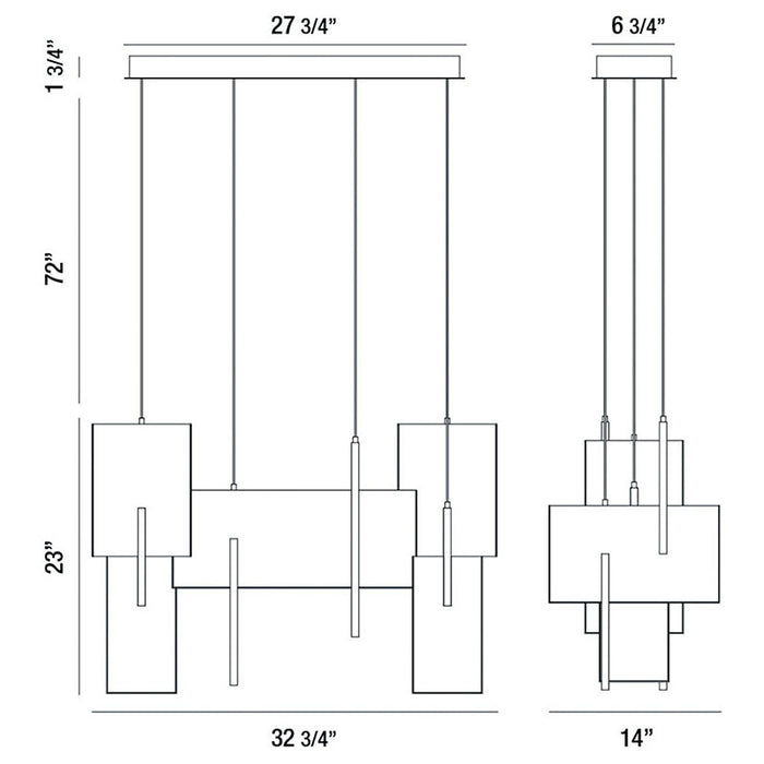 Eurofase 37345 Coburg 33" LED Linear Chandelier