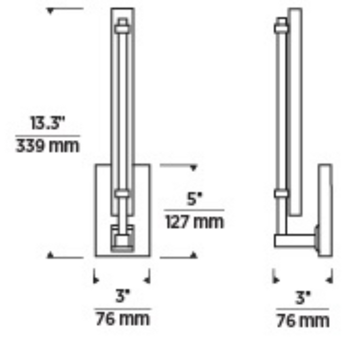 Tech 700BCKAL13 Kal 1-lt 13" Tall LED Bath Sconce