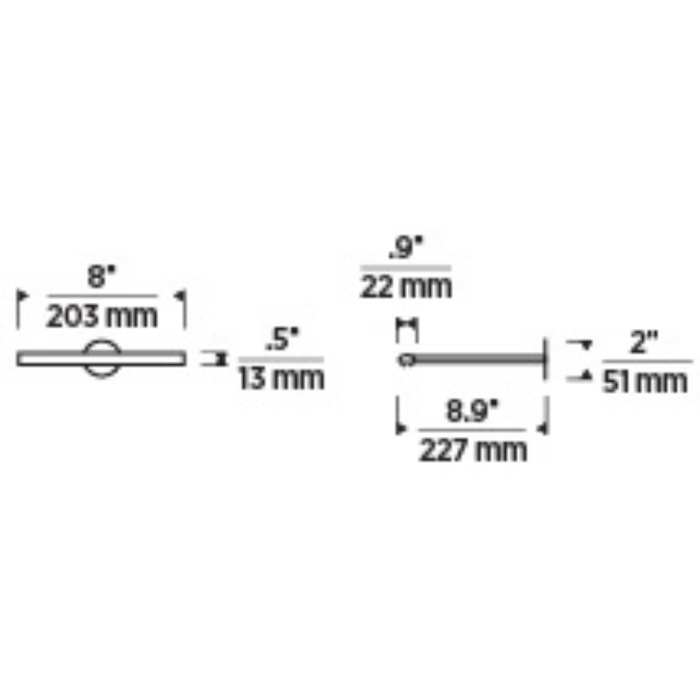 Tech 700PLUD8 Plural 1-lt 8" LED Picture Light, 2700K