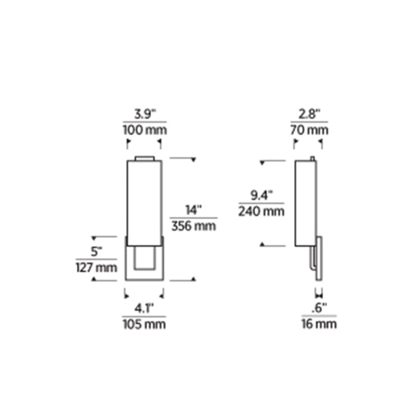 Tech 700WSKISW14 Kisdon 1-lt 14" Tall LED Wall Sconce