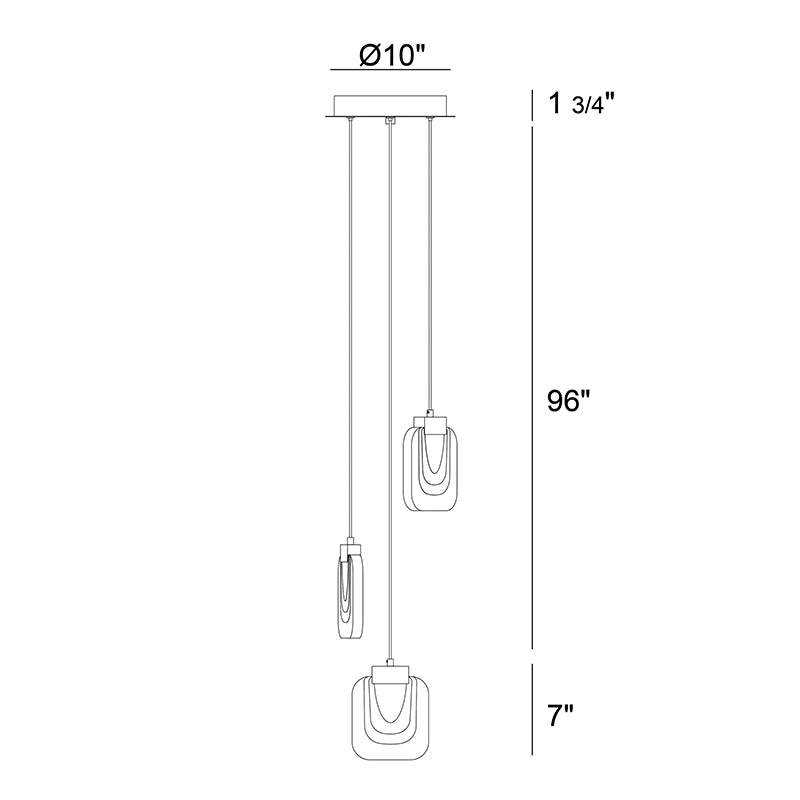 Eurofase 38042 Paget 3-lt 10" LED Chandelier