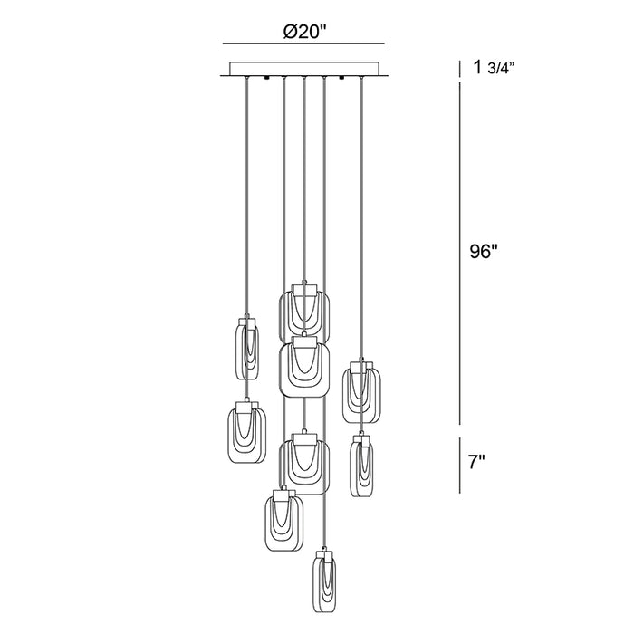 Eurofase 38043 Paget 9-lt 20" LED Chandelier