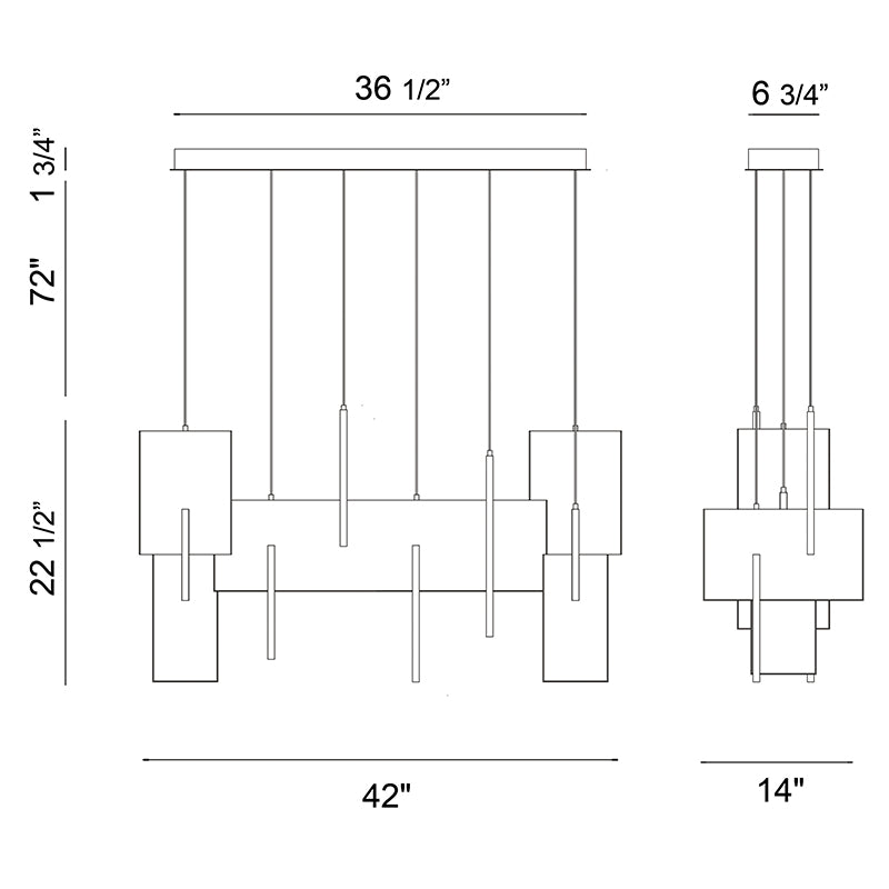 Eurofase 38044 Coburg 42" LED Linear Chandelier