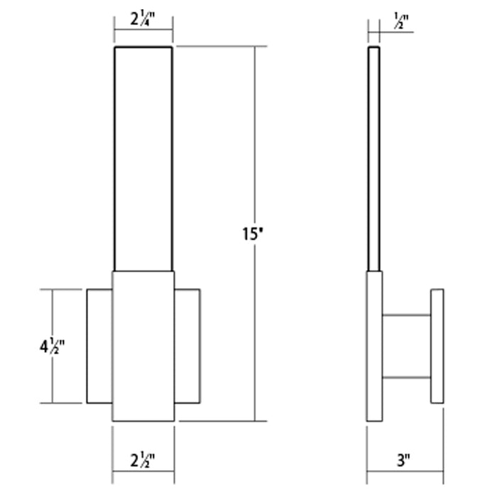 Sonneman 3810 Radiant Lines 2-lt 15" Tall LED Wall Sconce w/ Downlight