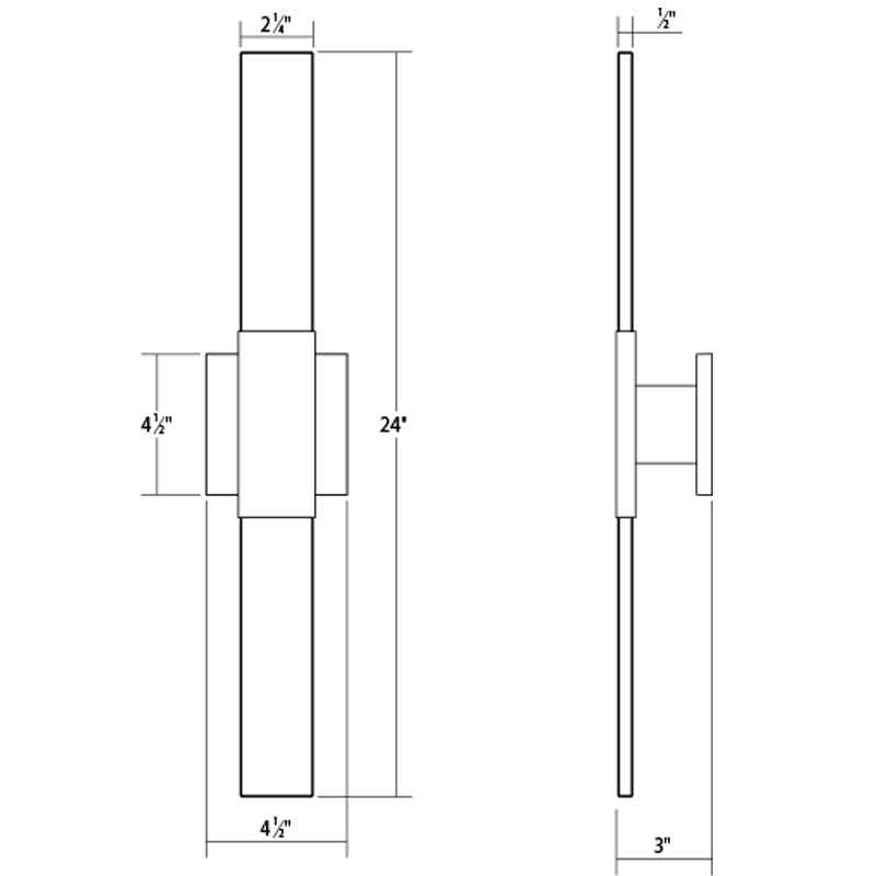 Sonneman 3812 Radiant Lines 2-lt 24" Tall LED Double Sconce