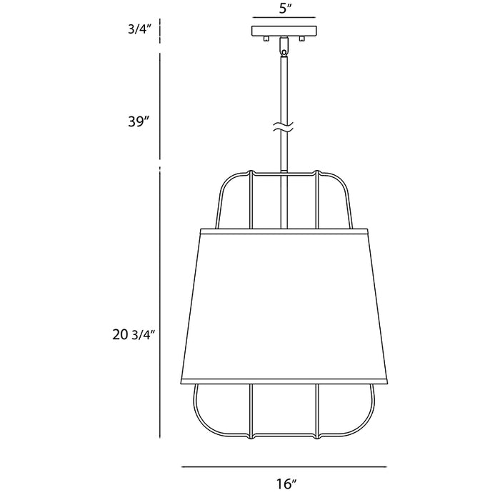 Eurofase 38143 Tura 3-lt 16" Pendant