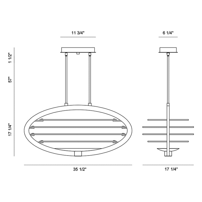 Eurofase 38153 Ombra 36" LED Oval Chandelier