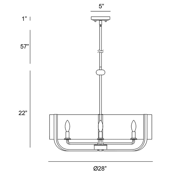 Eurofase 38155 Campisi 6-lt 28" Chandelier